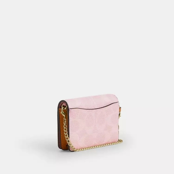 Coach Mini Wallet On A Chain In Signature Canvas With Charms (Powder pink) - Picture 9 of 12